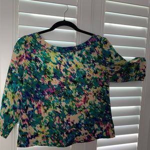 Blouse vibrant green multicolor.